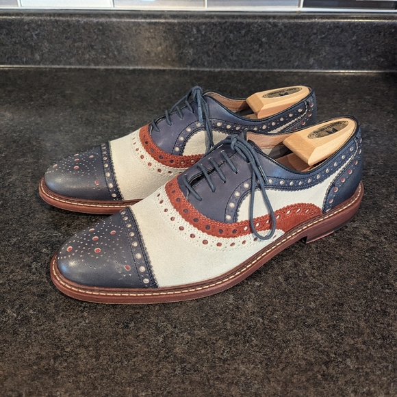 Men's size 9.5 Johnston & Murphy 1850 spectator cap toe - Picture 1 of 7